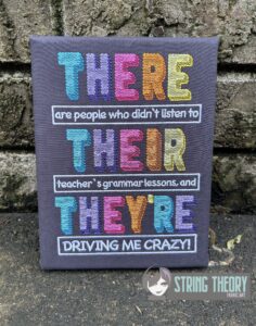 There Their and Theyre Machine embroidery design