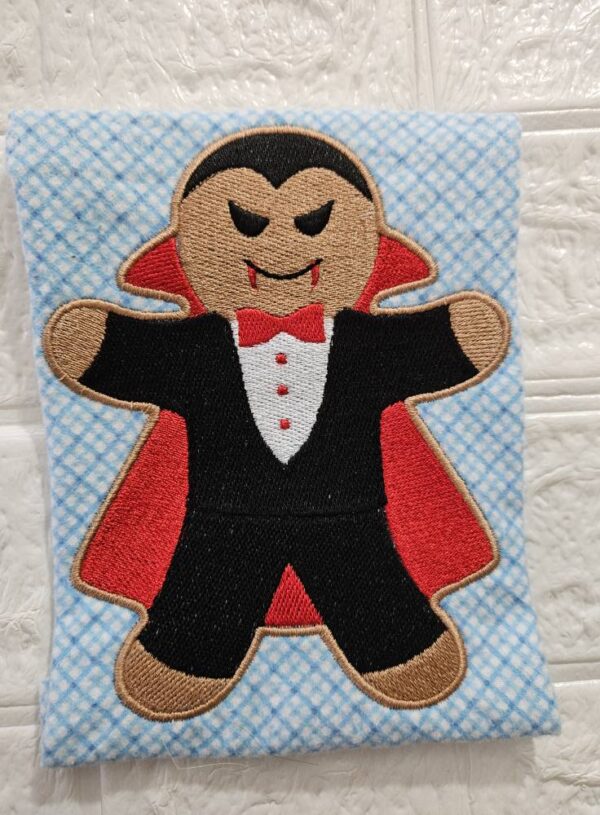 Gingerbread Vampire re Digital Download for Machine Embroidery Pattern, Design (5×7 Hoop)