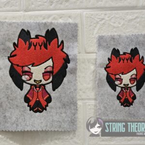 Hazbin Hotel chibi Alastor machine embroidery design