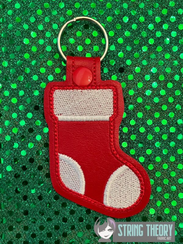 Christmas Stocking Fob ITH in the hoop Digital Download for Machine Embroidery Pattern, Design (4×4 Hoop) - Image 3