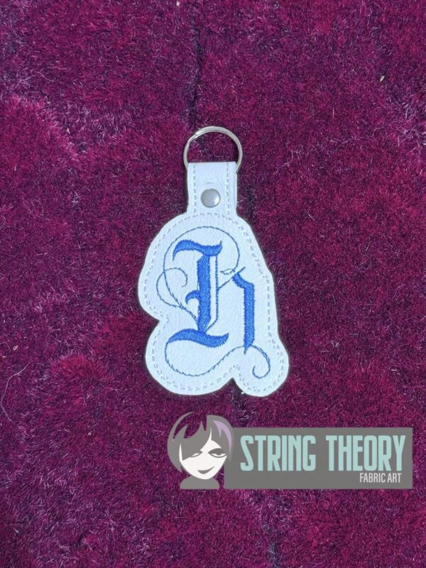 Calligraphy H Fob  ITH in the hoop fob Digital Download for Machine Embroidery Pattern, Design (4×4 Hoop)