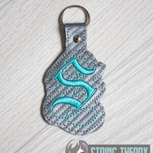 Calligraphy S Fob ITH in the hoop fob Digital Download for Machine Embroidery Pattern, Design (4×4 Hoop)