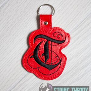 Calligraphy T Fob ITH in the hoop fob Digital Download for Machine Embroidery Pattern, Design (4×4 Hoop)