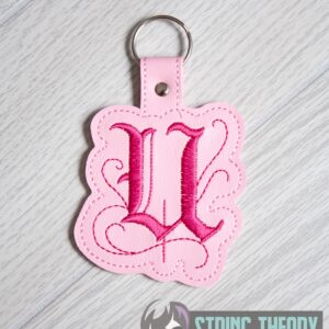 Calligraphy U Fob ITH in the hoop fob Digital Download for Machine Embroidery Pattern, Design (4×4 Hoop)