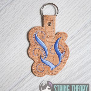 Calligraphy V Fob ITH in the hoop fob Digital Download for Machine Embroidery Pattern, Design (4×4 Hoop)