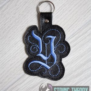 Calligraphy Y Fob ITH in the hoop fob Digital Download for Machine Embroidery Pattern, Design (4×4 Hoop)