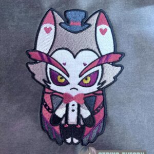 Hazbin Hotel chibi husk machine embroidery design