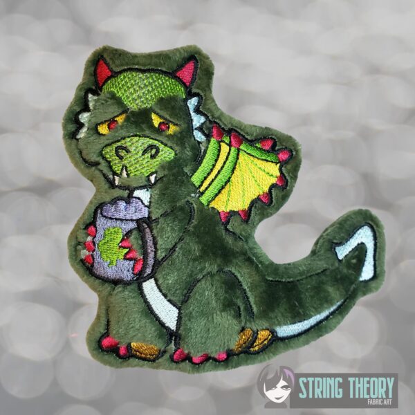 Crunchy the Dragon Stuffie ITH in the hoop Digital Download for Machine Embroidery Pattern, Design (4×4, 5×7, 6×10, 7×11, 8×12 Hoop) - Image 2