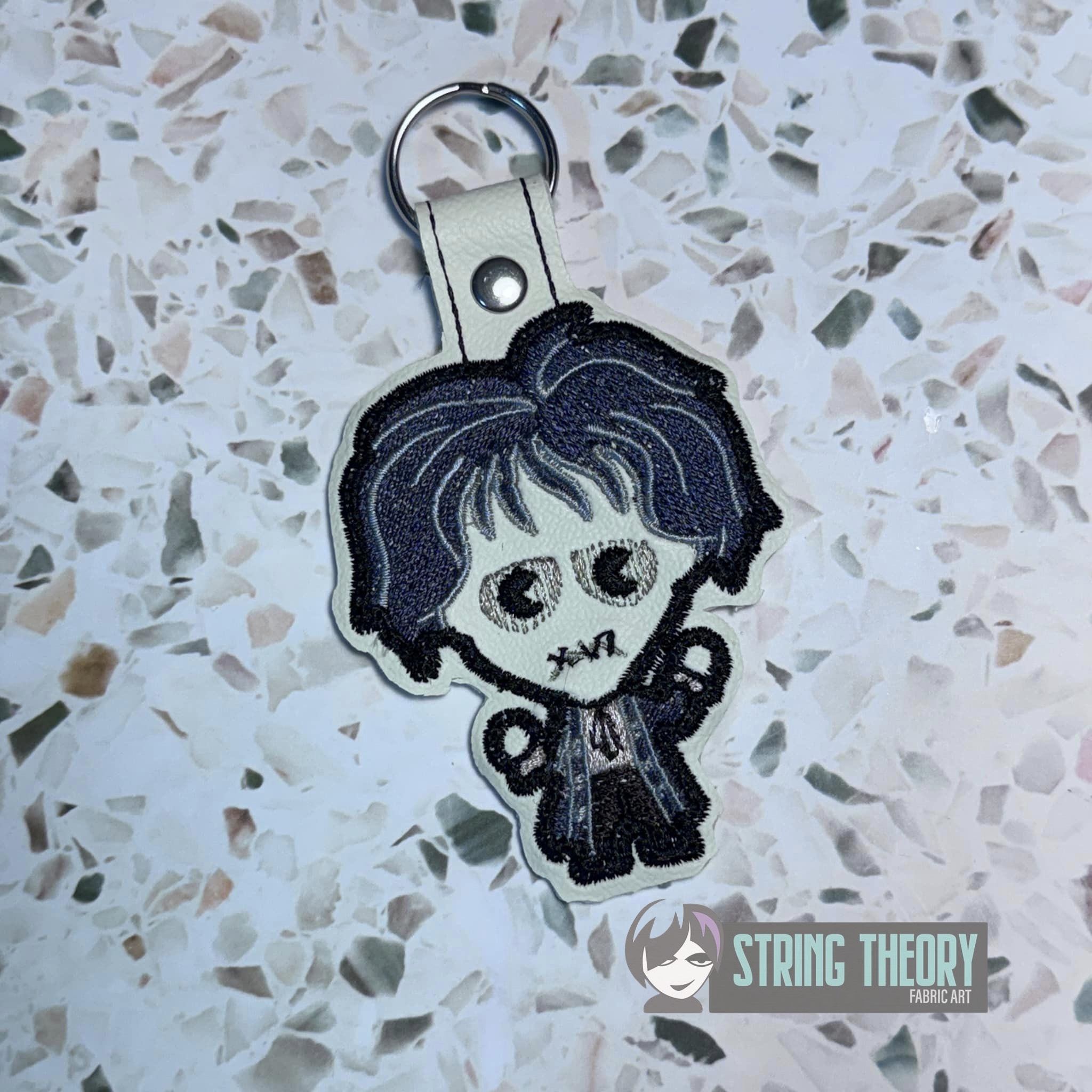Chibi Zombie Billy ITH fob machine embroidery design