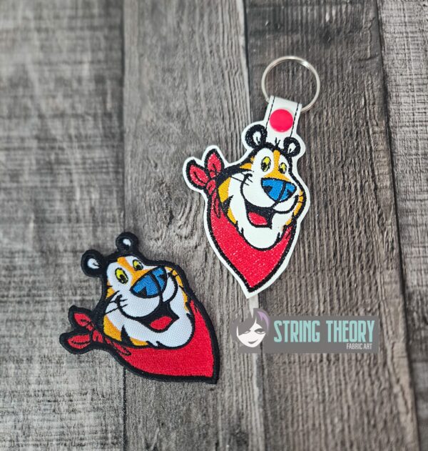 Saturday Morning Cereal - Tony the Tiger patch, fob Digital Download for Machine Embroidery Pattern, Design (4×4 Hoop)