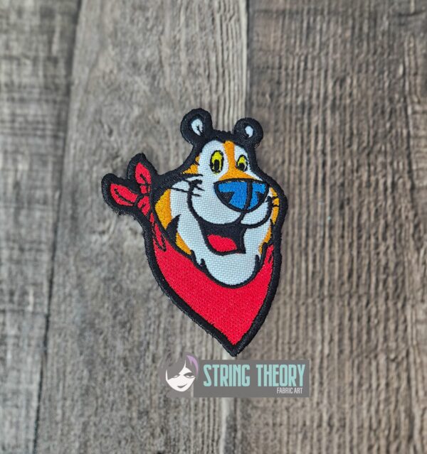 Saturday Morning Cereal - Tony the Tiger patch, fob Digital Download for Machine Embroidery Pattern, Design (4×4 Hoop) - Image 3