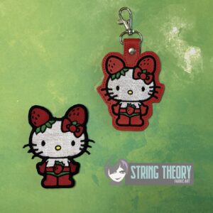 Hi Cat Heroine patch, fob Digital Download for Machine Embroidery Pattern, Design (4×4 Hoop)
