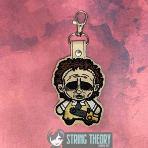 Chibi Leatherface ITH fob machine embroidery design