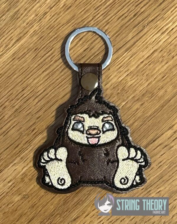 Chibi Big Foot Snap Tab Key Fob Digital Download for Machine Embroidery Pattern, Design (4×4 Hoop)