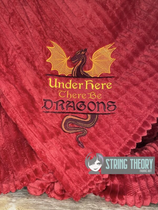 Under Here There Be Dragons Blanket with Knockdown Stitches