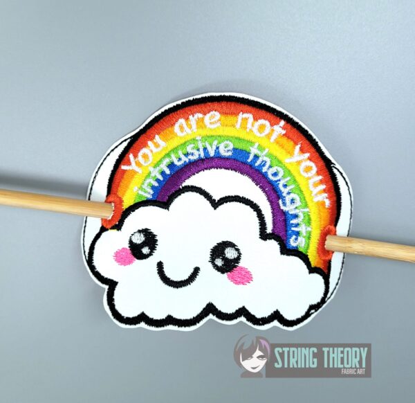 You Are Not Your Intrusive Thoughts  fob, patch, bun cover ITH in the hoop Digital Download for Machine Embroidery Pattern, Design (4×4 Hoop) - Image 4