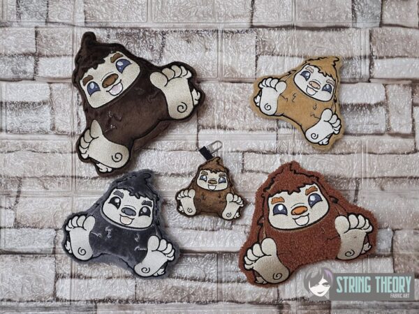 Chibi Big Foot Stuffie ITH in the hoop Digital Download for Machine Embroidery Pattern, Design (4×4, 5×7, 6×10, 7×11, 8×12 Hoop)