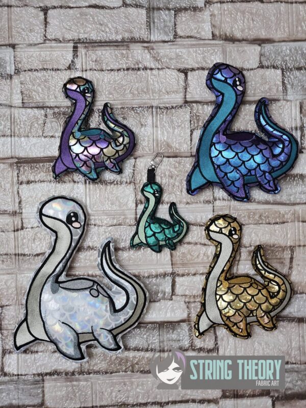 Chibi Nessie Stuffie  ITH in the hoop Digital Download for Machine Embroidery Pattern, Design (4×4, 5×7, 6×10, 7×11, 8×12 Hoop)