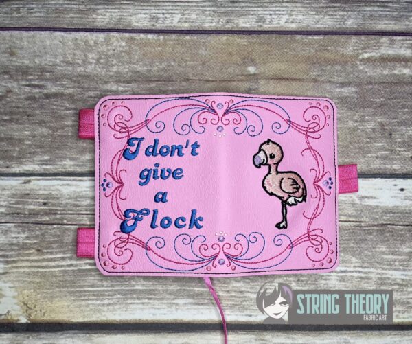 I Don't Give A Flock - Chibi Flamingo Notebook Cover ITH in the hoop Digital Download for Machine Embroidery Pattern, Design (5×7, 6×10 Hoop) - Image 5
