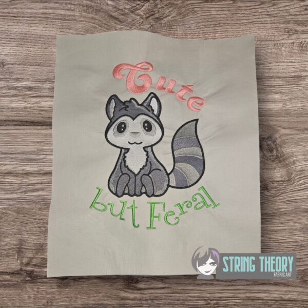 Cute but Feral – Chibi Raccoon Digital Download for Machine Embroidery Pattern, Design (5×7, 6×10, 7×11, 8×12 Hoop)