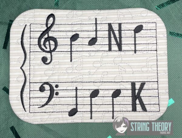 Band Geek Mug Rug ITH in the hoop Digital Download for Machine Embroidery Pattern, Design (5×7, 6×10 Hoop) - Image 2