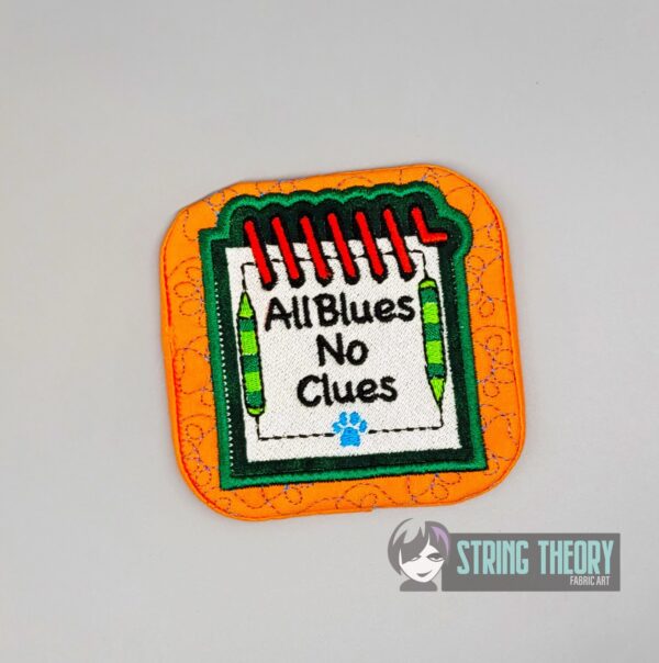 All Blues, No Clues Mug Rug ITH in the hoop Digital Download for Machine Embroidery Pattern, Design (4x4, 5×7, 6×10 Hoop) - Image 4