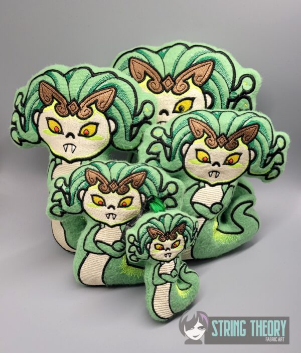 Slinky the Gorgon Stuffie ITH in the hoop Digital Download for Machine Embroidery Pattern, Design (4x4, 5×7, 6×10, 7x11, 8x12 Hoop)