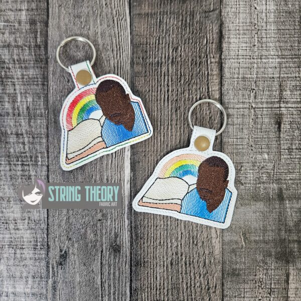 Levar Burton Minimalist Snap Tab Key Fob ITH in the hoop fob Digital Download for Machine Embroidery Pattern, Design (4×4 Hoop) - Image 2