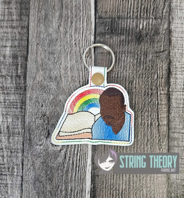 Levar Burton Minimalist Snap Tab Key Fob ITH in the hoop fob Digital Download for Machine Embroidery Pattern, Design (4×4 Hoop)