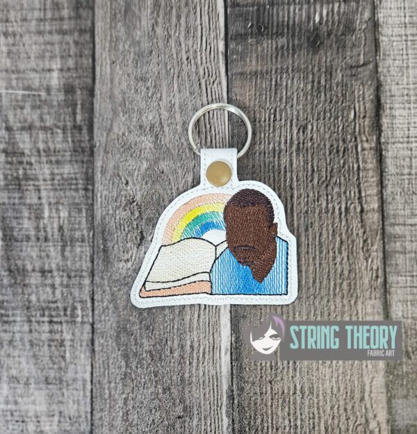 Levar Burton Minimalist Snap Tab Key Fob ITH in the hoop fob Digital Download for Machine Embroidery Pattern, Design (4×4 Hoop) - Image 3