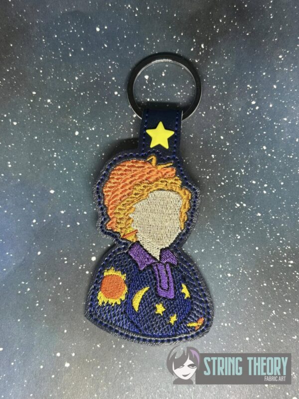 Ms. Frizzle Minimalist Snap Tab Key Fob ITH in the hoop fob Digital Download for Machine Embroidery Pattern, Design (4×4 Hoop)