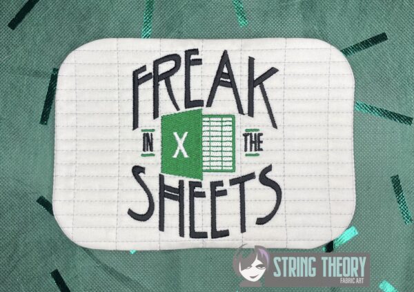 Freak in the Sheets Mug Rug ITH in the hoop Digital Download for Machine Embroidery Pattern, Design (5×7, 6×10 Hoop) - Image 3