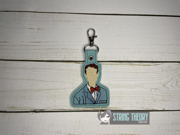 Bill Nye Minimalist Snap Tab Key Fob ITH in the hoop fob Digital Download for Machine Embroidery Pattern, Design (4×4 Hoop)