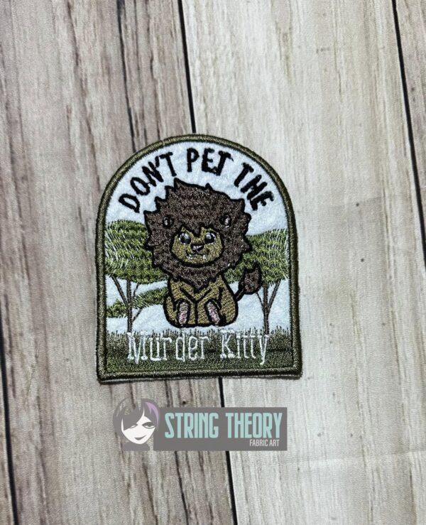 Don't Pet the Murder Kitty fob, patch ITH in the hoop  Digital Download for Machine Embroidery Pattern, Design (4×4 Hoop) - Image 3