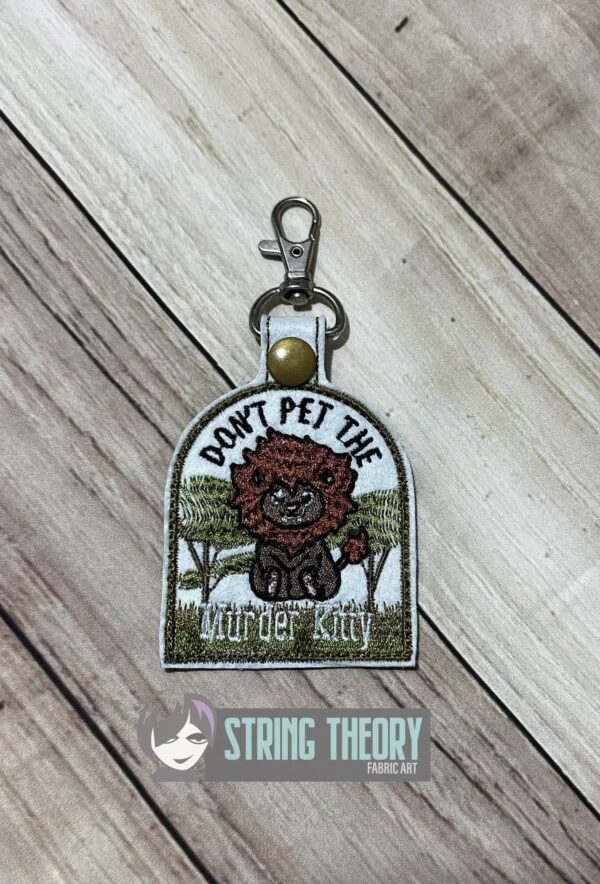 Don't Pet the Murder Kitty fob, patch ITH in the hoop  Digital Download for Machine Embroidery Pattern, Design (4×4 Hoop) - Image 2