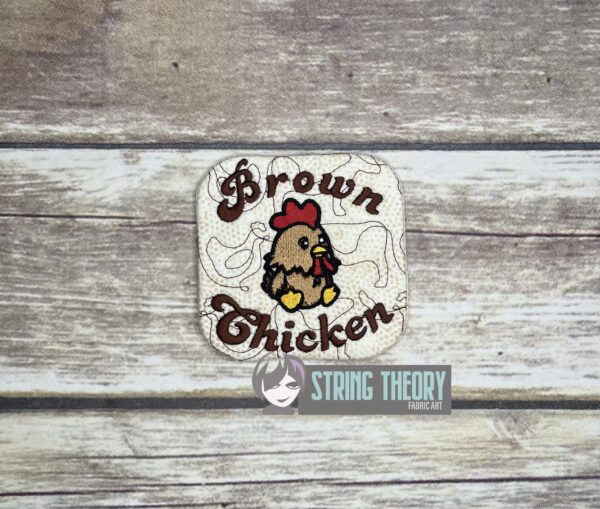 Brown Chicken, Brown Cow Mug Rug ITH in the hoop Digital Download for Machine Embroidery Pattern, Design (4x4, 5×7, 6×10 Hoop) - Image 4