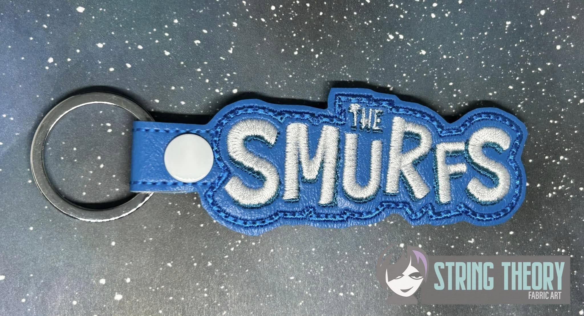 The Smurfs Logo ITH fob machine embroidery design