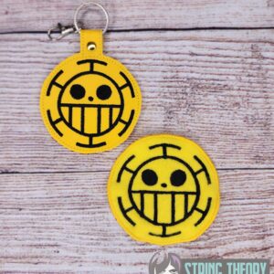 One Piece Law ITH patch fob machine embroidery design