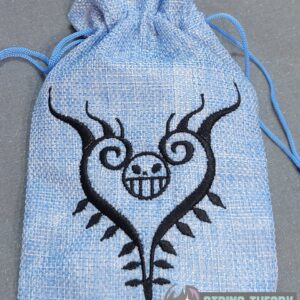 One Piece Law Heart Tattoo machine embroidery design