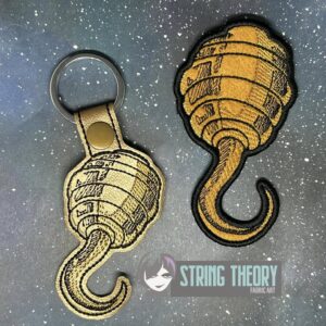 One Piece Crocodiles Hook ITH fob patch machine embroidery design