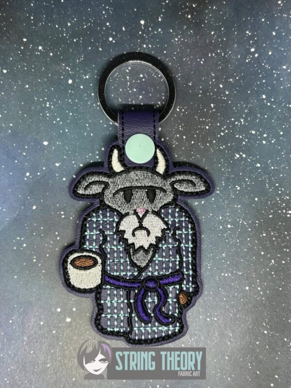 Mr. Gruff the Atheist Goat Snap Tab Key Fob