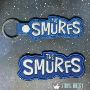 The Smurfs Logo ITH fob patch machine embroidery design