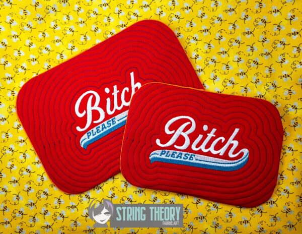 Bitch, Please Mug Rug ITH in the hoop Digital Download for Machine Embroidery Pattern, Design (5x7, 6x10 Hoop) - Image 5