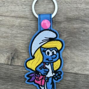 The Smurfs Smurfette ITH fob machine embroidery design