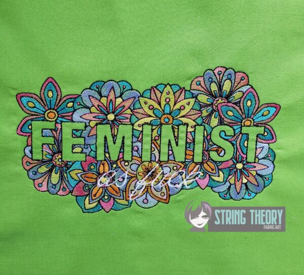 Feminist AF - Mehndi Flower Digital Download for Machine Embroidery Pattern, Design (5x7, 6x10, 7x11, 8x12 Hoop) - Image 4