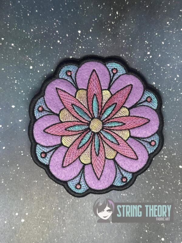 Mehndi Flower 4 fob, patch, bun cover ITH in the hoop Digital Download for Machine Embroidery Pattern, Design (4x4 Hoop) - Image 7