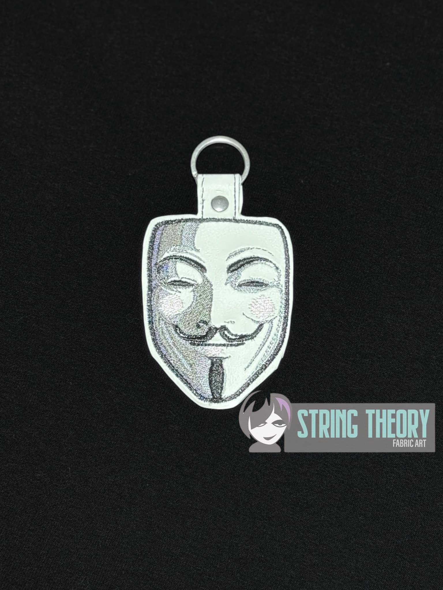 V for Vendetta Guy Fawkes ITH fob machine embroidery design