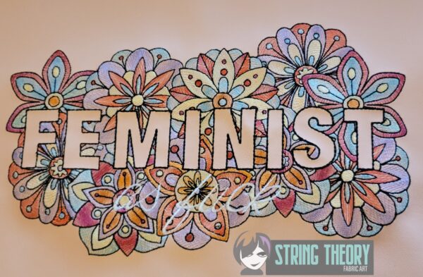 Feminist AF - Mehndi Flower Digital Download for Machine Embroidery Pattern, Design (5x7, 6x10, 7x11, 8x12 Hoop) - Image 3
