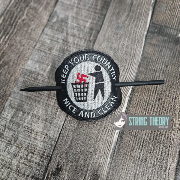 Keep Your Country Nice And Clean fob, patch, bun cover ITH in the hoop Digital Download for Machine Embroidery Pattern, Design (4×4 Hoop) - Image 3