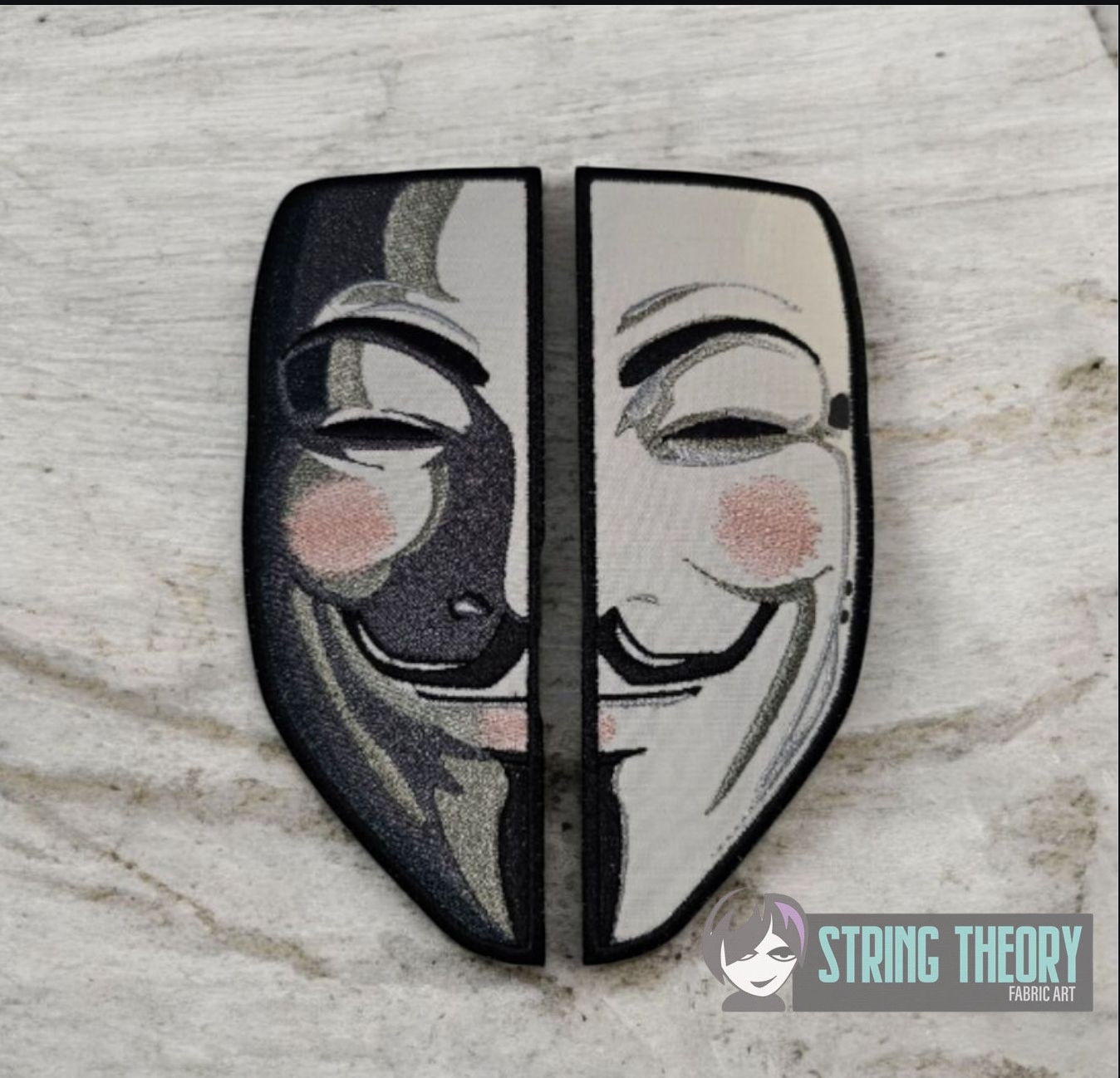 V for Vendetta Split machine embroidery design